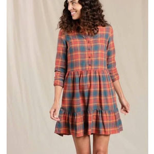 Toad&Co Flannel Re-form Tiered Dress - Size M